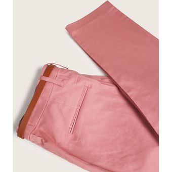 Pantalon Chino Unicolor Con Cinturon