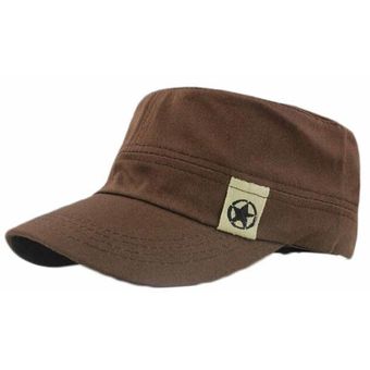 Color#1 Estilo coreano salvaje plana sombrero militar techo plano militar de color sólido sombrero cadete patrulla Bush sombrero de béisbol gorra de campo 