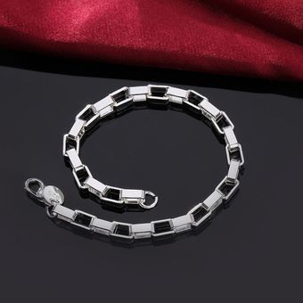 Joyas Doteffil 925 Brazaletes A Cuadros De Plata Esterlina 