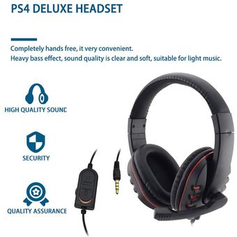 Cableado de 3.5mm Auriculares Auriculares Auriculares Micrófono Música para PS4 Game PC Chat 