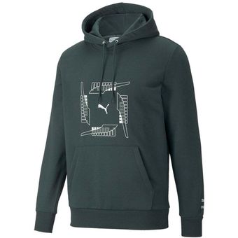 PUMA Sudadera con Capucha para Hombre, Azul Galaxy, puma Negro