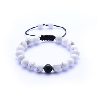 Pareja De La Pulsera De Roca Fundida De Turquesa Blanca De Y 
