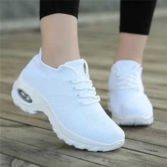Zapatillas de Deporte Elástico Lona para Mujer Otoño 2018 Zapatos de Plano de Dama PAOLIAN Senderismo Casual Náuticos Cómodo Talla Grande Calzado de Señora Moda 