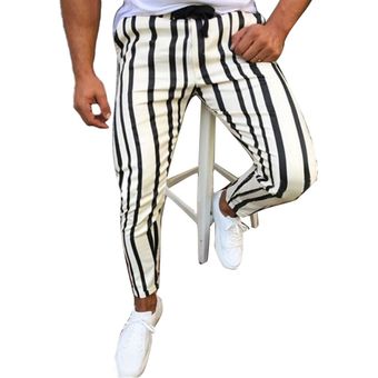 Pantalones elegantes de Estampado de rayas Vertical para hombre  pan.. 