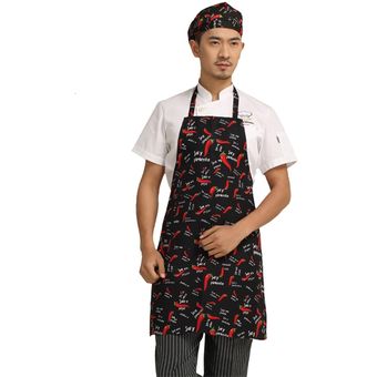 6Color uniforme de Chef delantal de cocina ropa camarera ropa de cocinero cuello colgante largo delantal Chef traje de trabajo los hombres de servicio alimentos Hogar acadiahomes.net