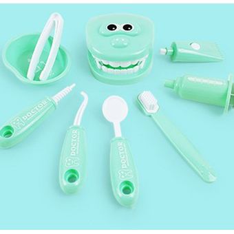 9 PCS Dentista juguete fingido dentista verificación de dientes modelo niño educativo doctor juguete 