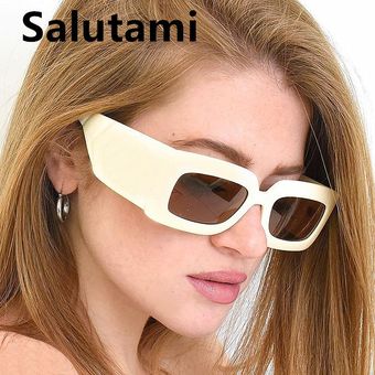 Pequeñas gafas de sol femeninas de degradado blanco retromujer 