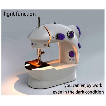 Micro máquina de coser con lámpara Máquina de coser eléctrica multifunción para mesa de coche XYX 