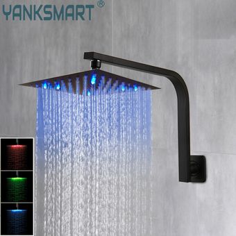 Alcachofa Ducha Cabezal de Ducha de Acero Inoxidable Ducha Lluvia 8 Pulgadas LED 7 Colores