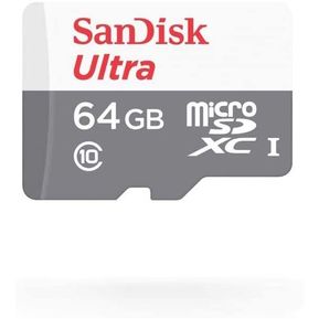 Memoria micro sd sandisk ultra 64gb clase 10 con adaptador