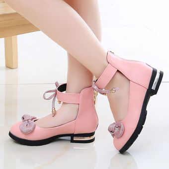 Zapatos para niños sandalias de zapatos de princesa de suela blanda de estilo coreano negro zapatos de cuero para niñas 