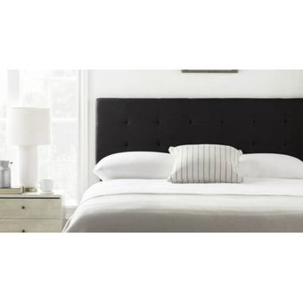 Cabecero cama queen 160 x 60 rombos negro tela