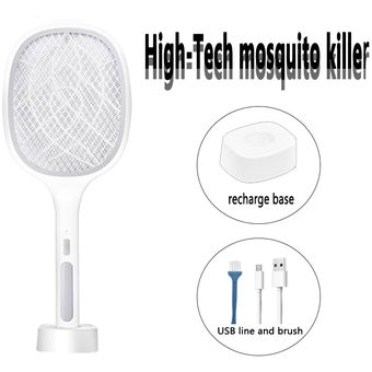 Raqueta antimosquitos eléctrica dos en uno de 3000V lámpara UV reca 