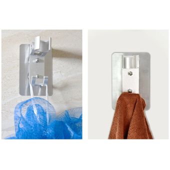 Espacio libre plato de ducha de aluminio de perforación sin ganchos ajustables baño-White 