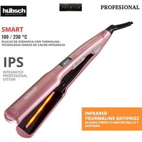 Plancha de cabello PREMIUM Profesional HUBSCH SMART 100/230 °C c/Rosad