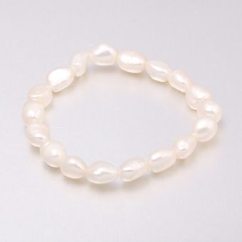 Pulsera de perlas blancas agua dulce 6-7 mm 