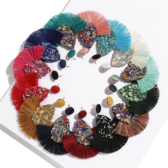 Cweel Pendientes Joyería De Pendientes De Flecos De La Sra 