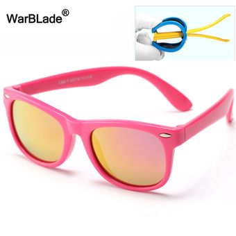 WarBLade-gafas de sol polarizadas TR90 para niños y niñas UV400 lentes flexibles de silicona con espejo 