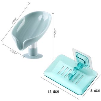 Caja de jabón en forma de hoja soporte de almacenamiento de jabón c 