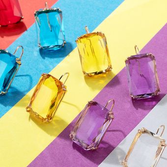 Corea Del Sur Nuevo Diseño Cristal Multicolor Gotas Joyas 