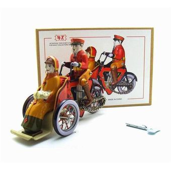 Retro retro triciclo juguetes de estaño relojes clásicos 