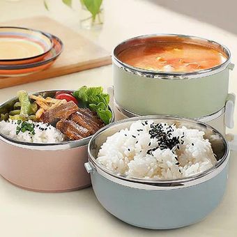 Tamaño compacto Caja de almuerzo térmica para alimentos Bento Bento Caja de almuerzo de acero inoxidable 