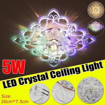 Luz de color 5W Lámpara colgante de luz techo cristal LED 