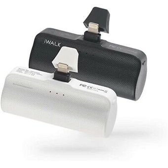 iWALK Mini cargador portátil para iPhone con cable integrado, cargador de  batería ultra compacto de 3350 mAh, cargador de batería pequeño compatible