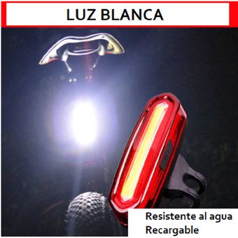 Luz Linterna Trasera Recarg Usb Led Bicicleta Potente 120 Lm - colores
