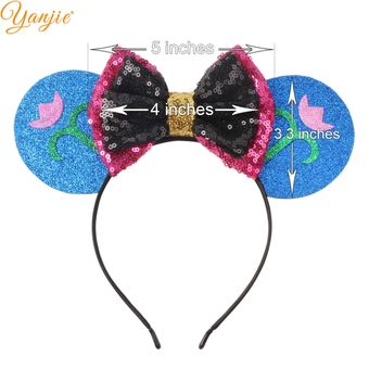 sombrerería de fiesta Chic para Mujer 2021 accesorios para el cabello para niña Diadema con orejas de ratón brillantes para Mujer lazos de lentejuelas 