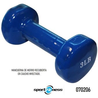 MANCUERNAS ENCAUCHETADA 3LB AZUL SPORT FITNESS PAR Linio