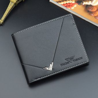#Short-Black Billeteras de cuero PU para hombre monederos casuales de diseño largo para hombre billetera plegable para hombre tarjeteros monedero fino de alta calidad. HON 