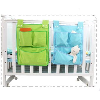 Bolsa de almacenamiento colgante con dibujos animados para habitación de bebé bolsillo para pañales juguete de 45x35cm juego de cama para cuna de recién nacido organizador de cuna 