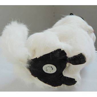 juguete de animales de simulación regalo de cumpleaños Muñecas de pelo Real para gatos mascota electrónica adornos Gato de peluche para niños 