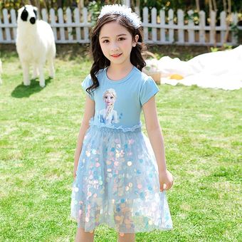 Niñas Princesa Lentejuelas de verano Vestidos para niños 