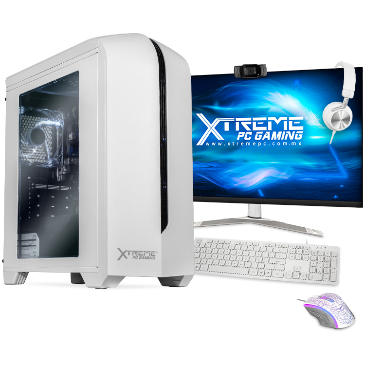 Xtreme PC Intel Core I5 10400 8GB SSD Monitor 23.8 Camara Web WIFI White
