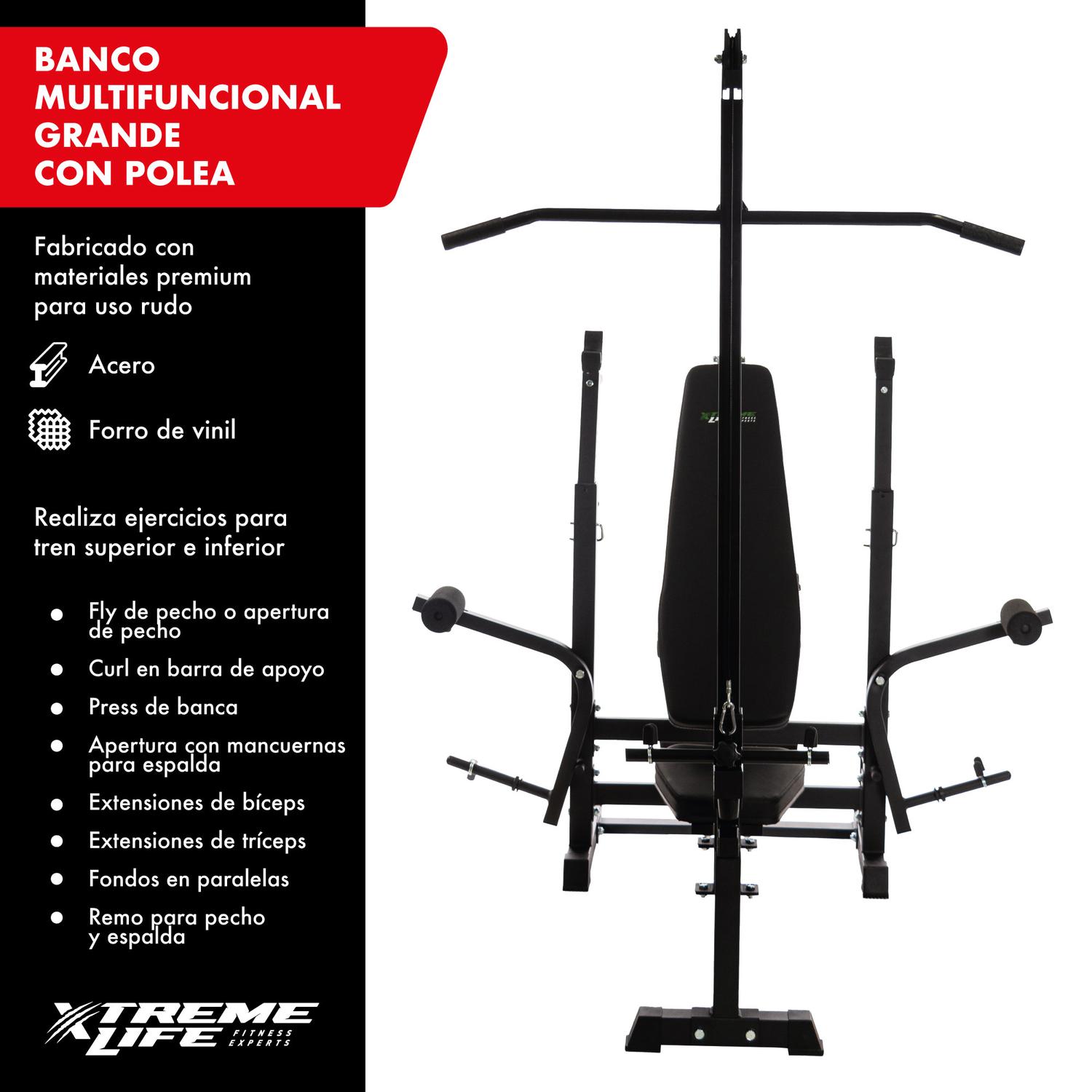 Banco Pesas Multifuncional 7En1 Ejercicios Gym Casa Fitness