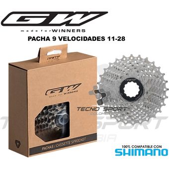 Pacha Cassette Gw 9 Velocidades 11 28 Compatible Con Shimano