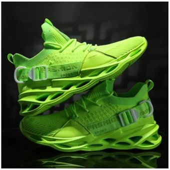 Verde Zapatillas deportivas transpirables de malla para hombre 