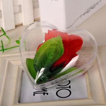 Bola en forma de corazón transparente ornamento art caja de dulces 