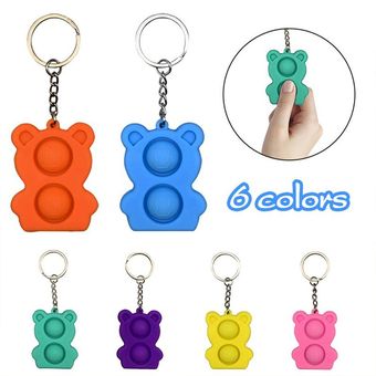 Fidget Simple Dimple Toy Wihs Mini roedor Pioneer Push Llavero Colgante 