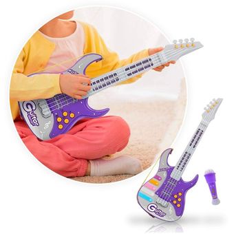 Guitarra Juguete Musical Con Micrófono Melodías Y Luz Niños
