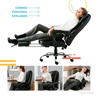 Silla de oficina ergonómica con reposapiés, silla de escritorio ergonó -  VIRTUAL MUEBLES