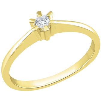 Anillo hombre oro amarillo 14K diamante de 1 pto.