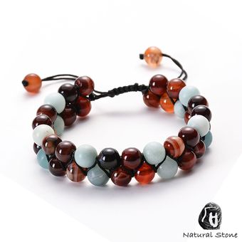 Pulsera De Perlas Naturales De 8 Mm Para Hombres Y Mujeres 7 