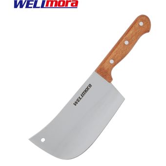 Hacha Cocina Acero Mango Madera Cuchillo Profesional Premium