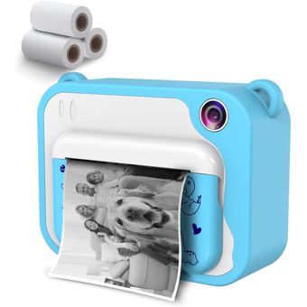 Cámara para niños, impresión instantánea, cámara digital para niños con  papel de impresión y tarjeta TF de 32 G, cámara de video selfie con  bolígrafos