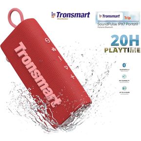 Parlante Bluetooth Tronsmart Trip Rojo- Waterproof IPX7- 20hrs musica
