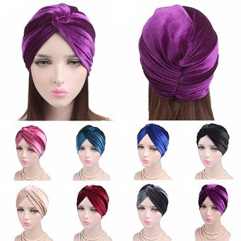 novedad de turbante musulmán turbante Bandana suave para mujer para la cabeza Hijab Turbante de terciopelo para mujer accesorios para el cabello Hijab 