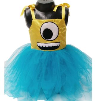 Disfraz Para niña Minions Vestido Niña Tutu Azul Amarillo